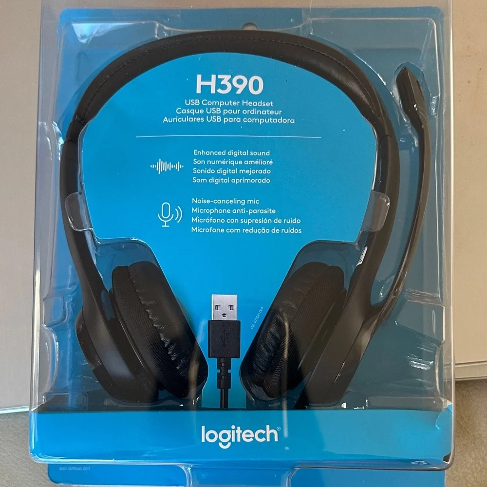 Logitech USB Headset with Noise-Canceling Mic - Black
